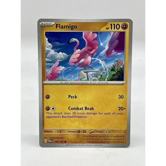 Flamigo 106/182 Scarlet & Violet Paradox Rift Pokemon TCG Non Holo Mint Unplayed - Picture 1 of 6